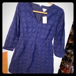 NWT JCrew Navy V Neck Lace Dress